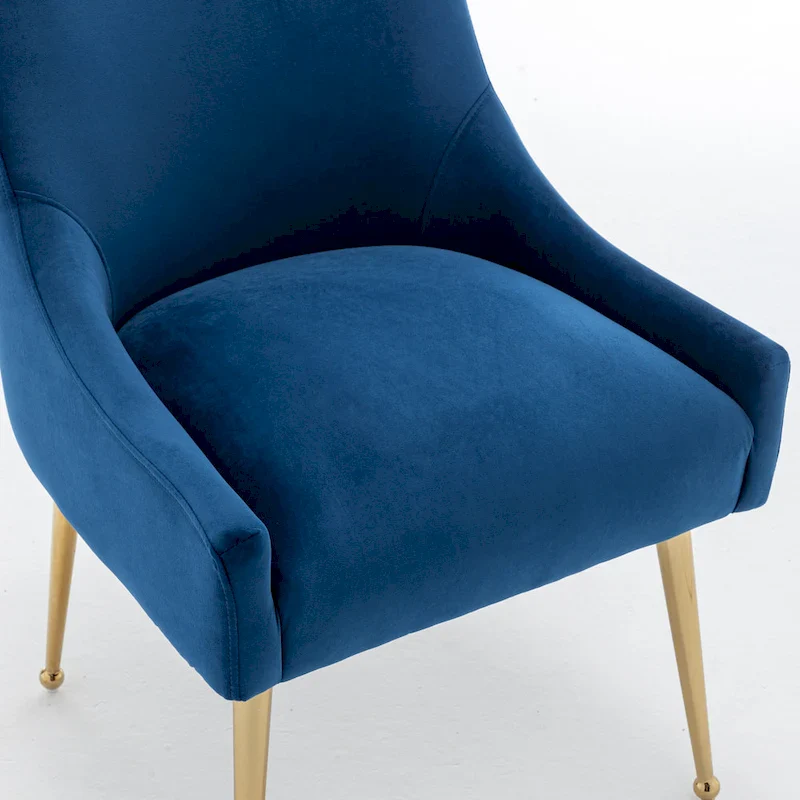 SEYNAR Velvet Upholstered Dining Chair Set of 2, Modern Glam Armless Side Chair