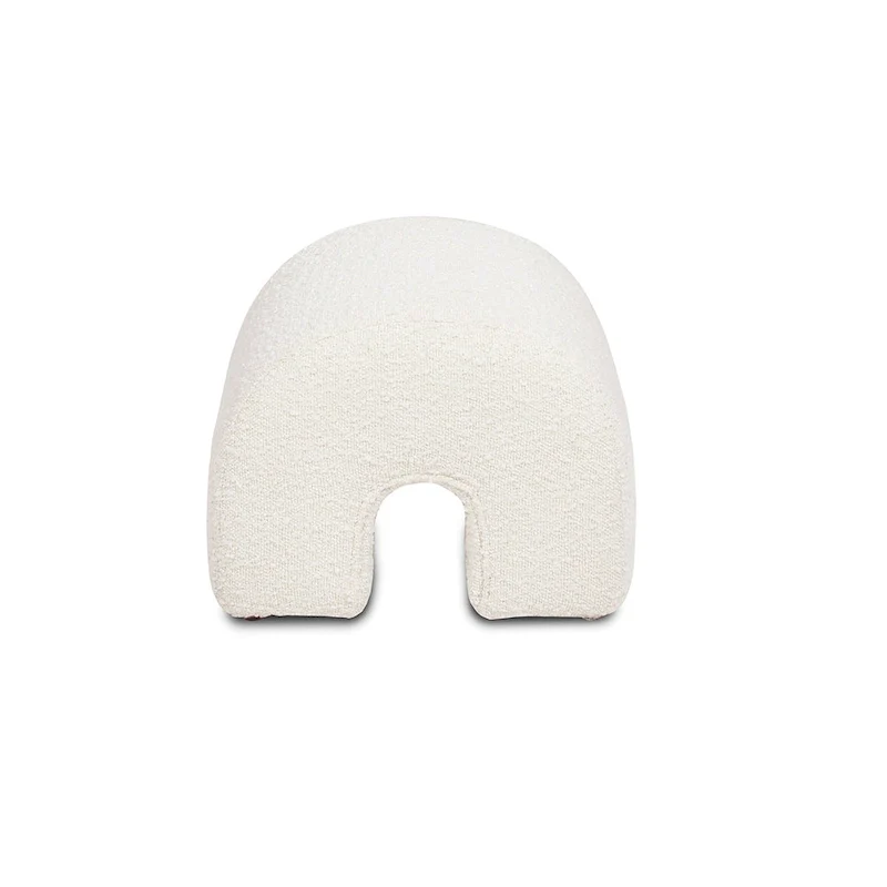 Bridge 16 Boucle Faux Sherpa Upholstered Arched Footstool Ottoman