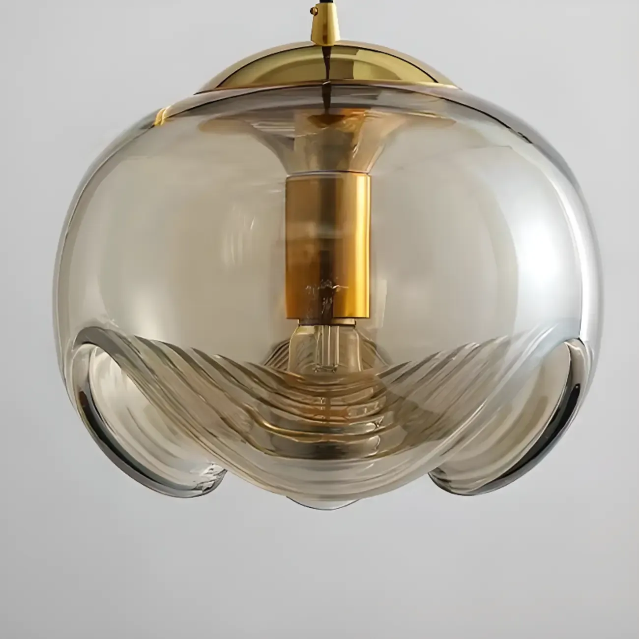 Modern Geometirc Gold Clear Glass Kitchen Pendant Light