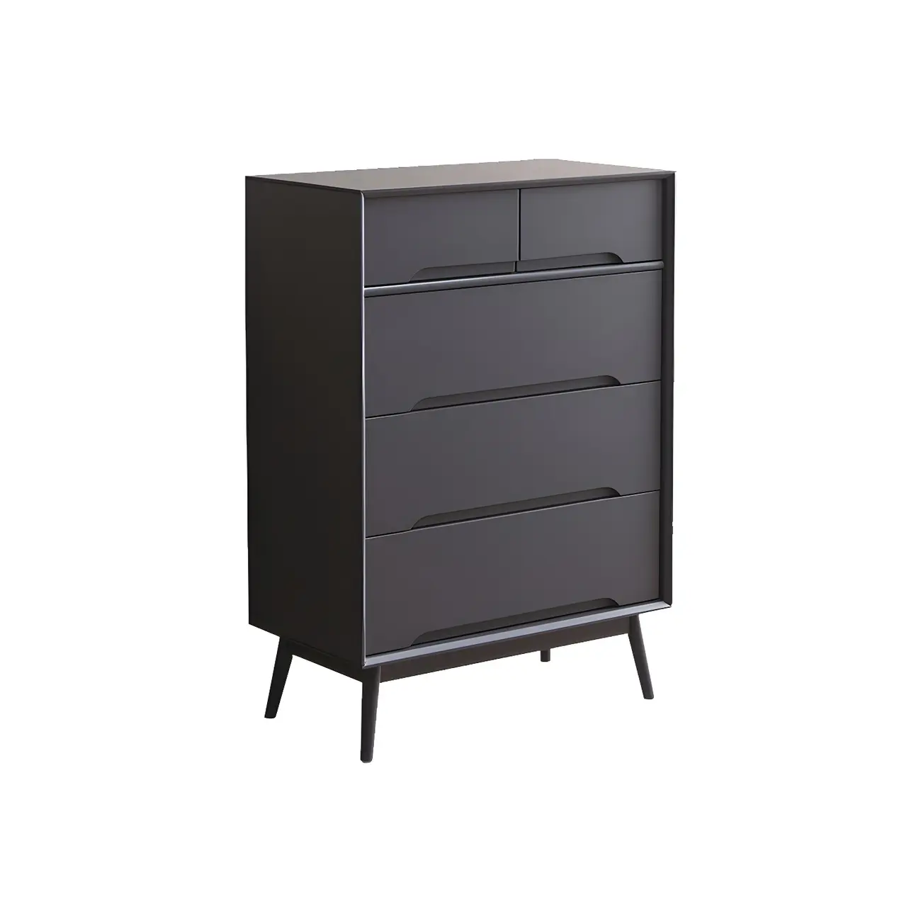 Retro Black Wood Dresser with Drawers storage for Bedroom