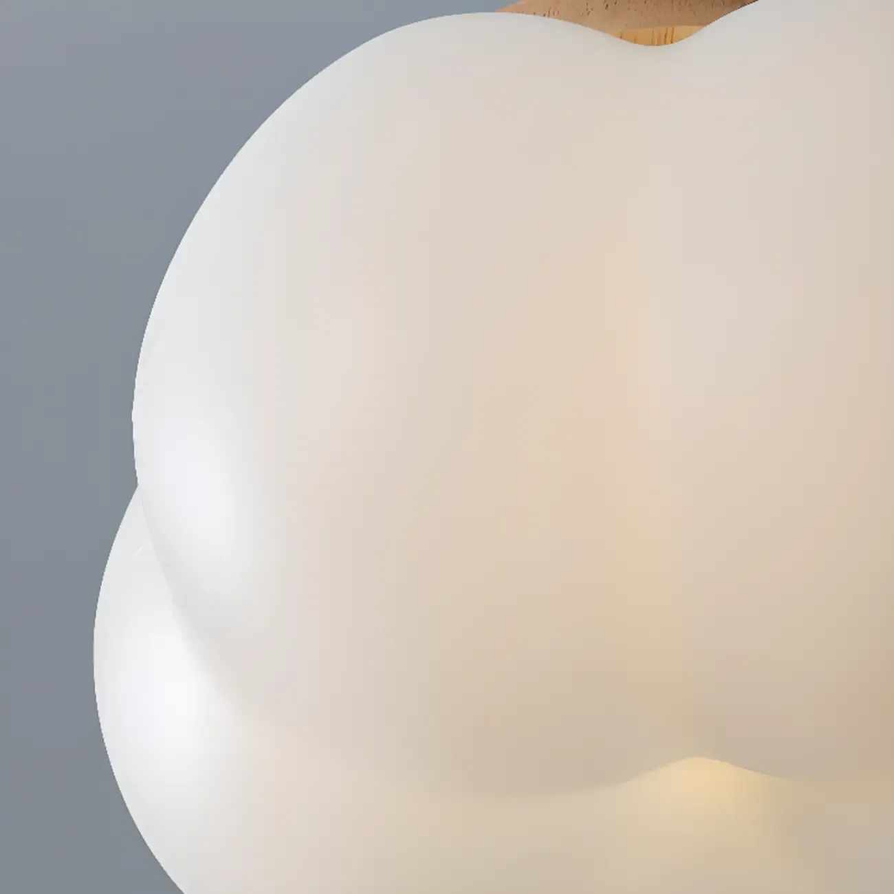 Modern Small White Resin Petal Wood Semi Flush Ceiling Light