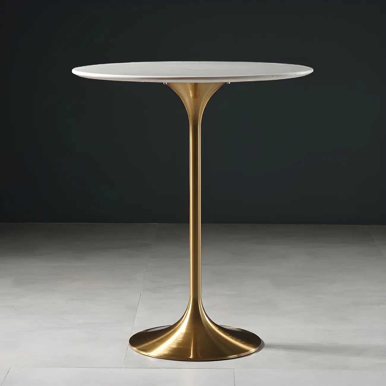 Glam Round Tall Bistro Table Pedestal Base Bar Table
