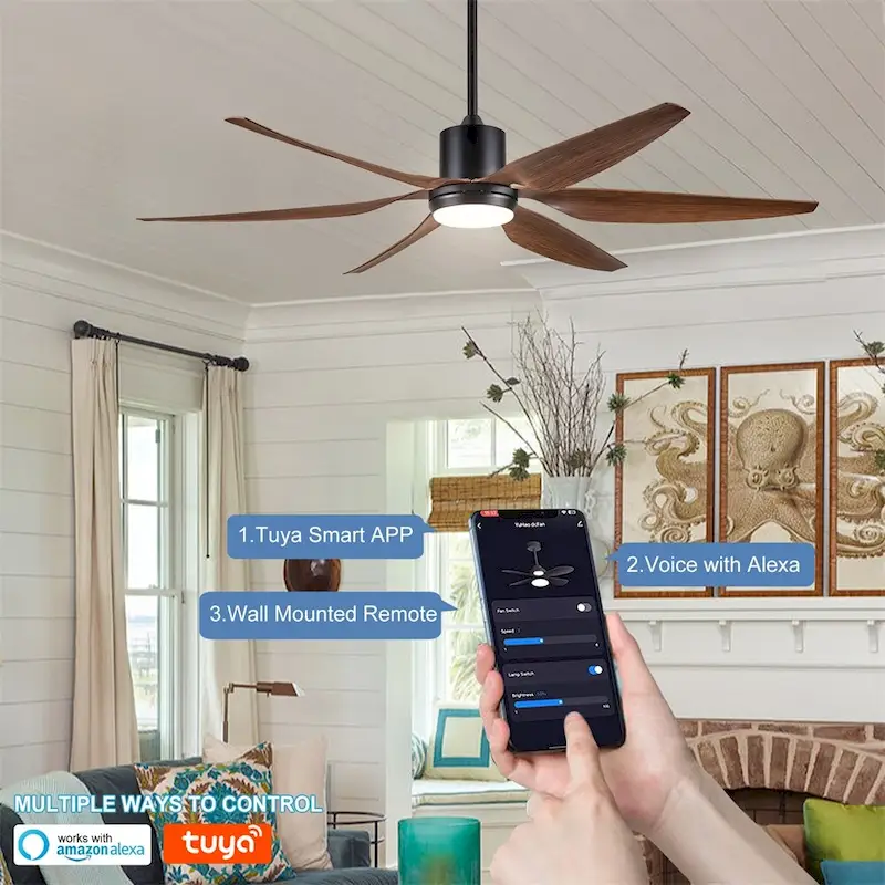 66 Integrated LED Ceiling Fan Lighting with Remote - N/A