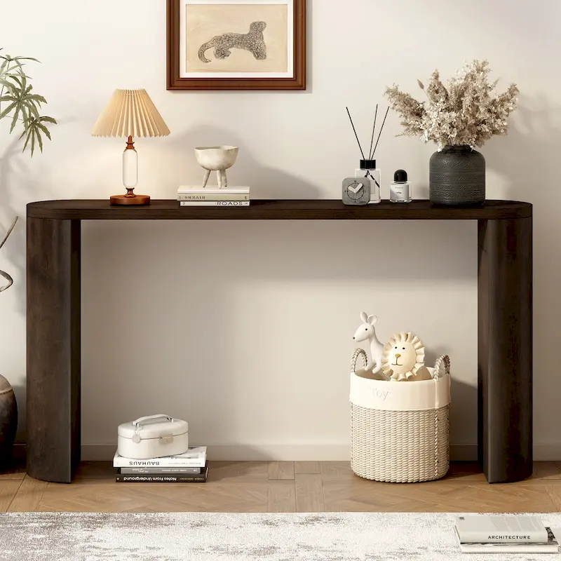 Simple Modern Style Multi-functional Use Porch Table with Semi-cylindrical Leg Design