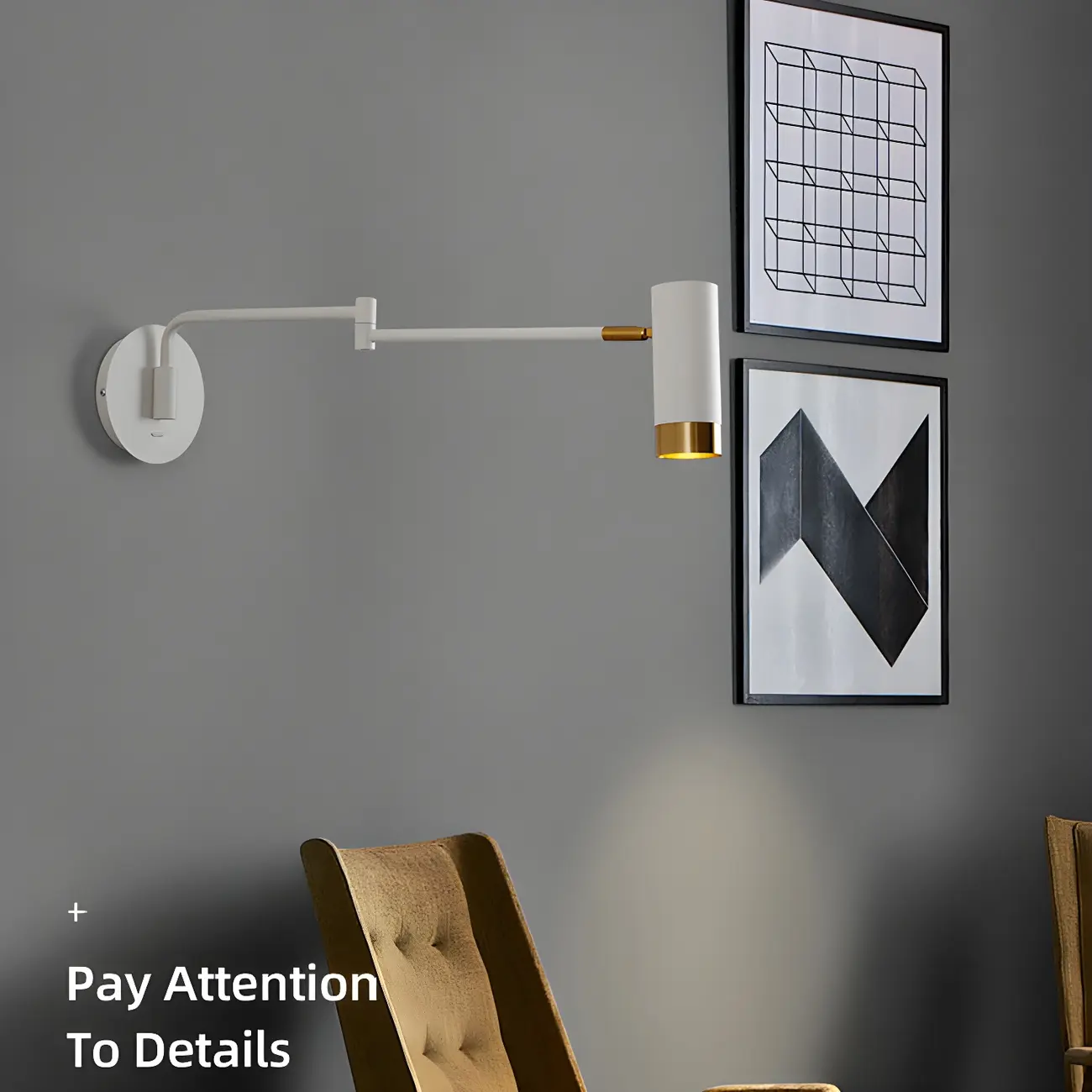 Modern Metal Cylinder Swing Arm Wall Light