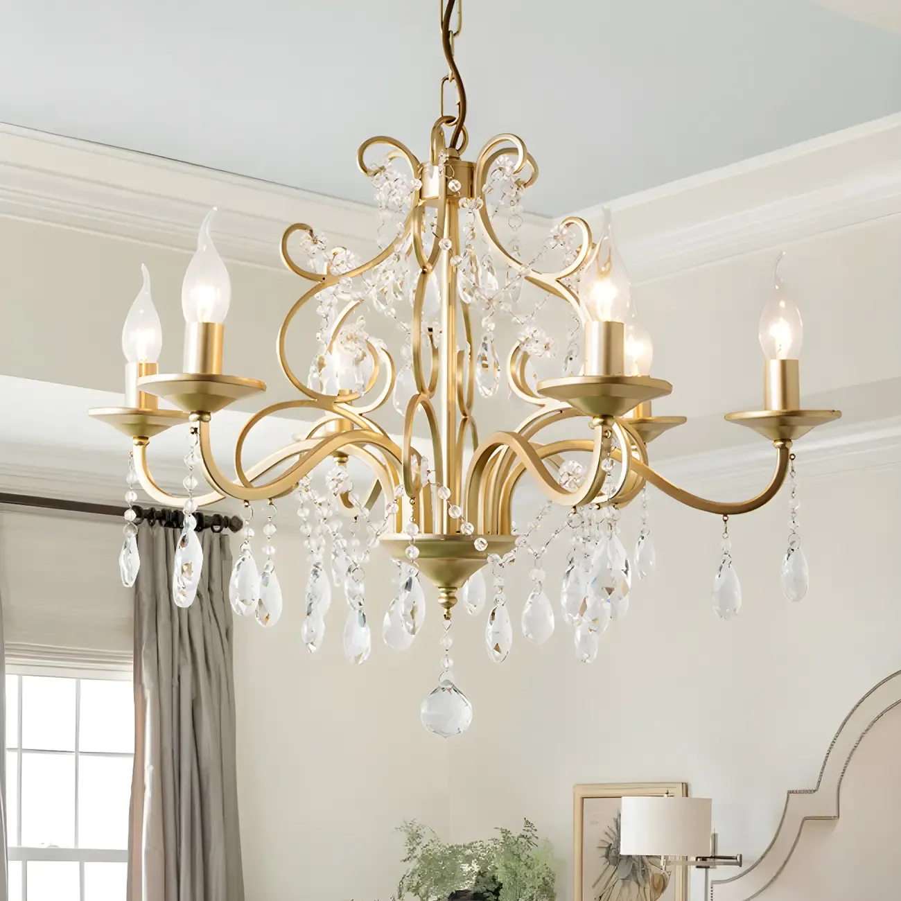 Exiquisite Champagne Crystal Candlebra Chandelier