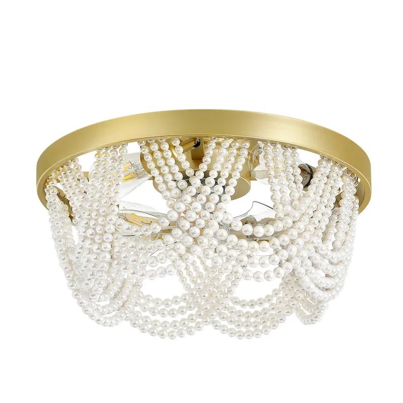 20  Boho Crystal Ceiling Fans with Lights Flush Mount