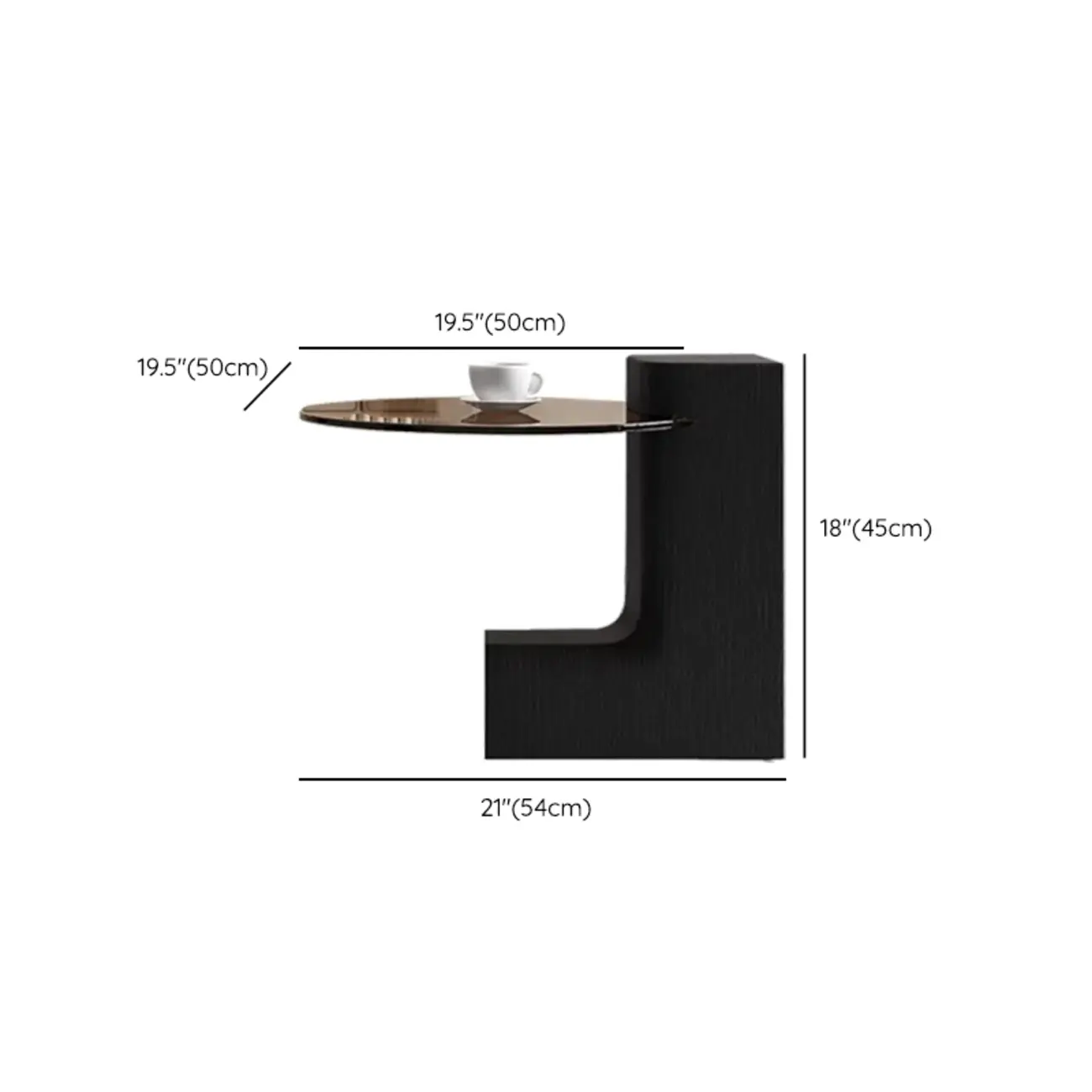 Modern Round Wooden Glass Top Coffee Table