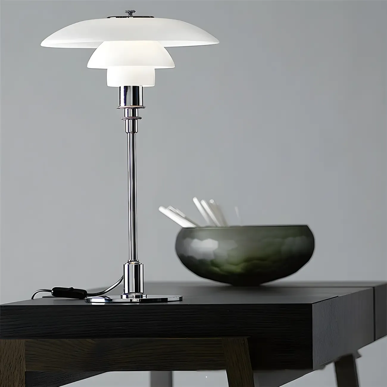 HomeyFad Post-Modern Tiered LED Table Lamp with Built-In Power