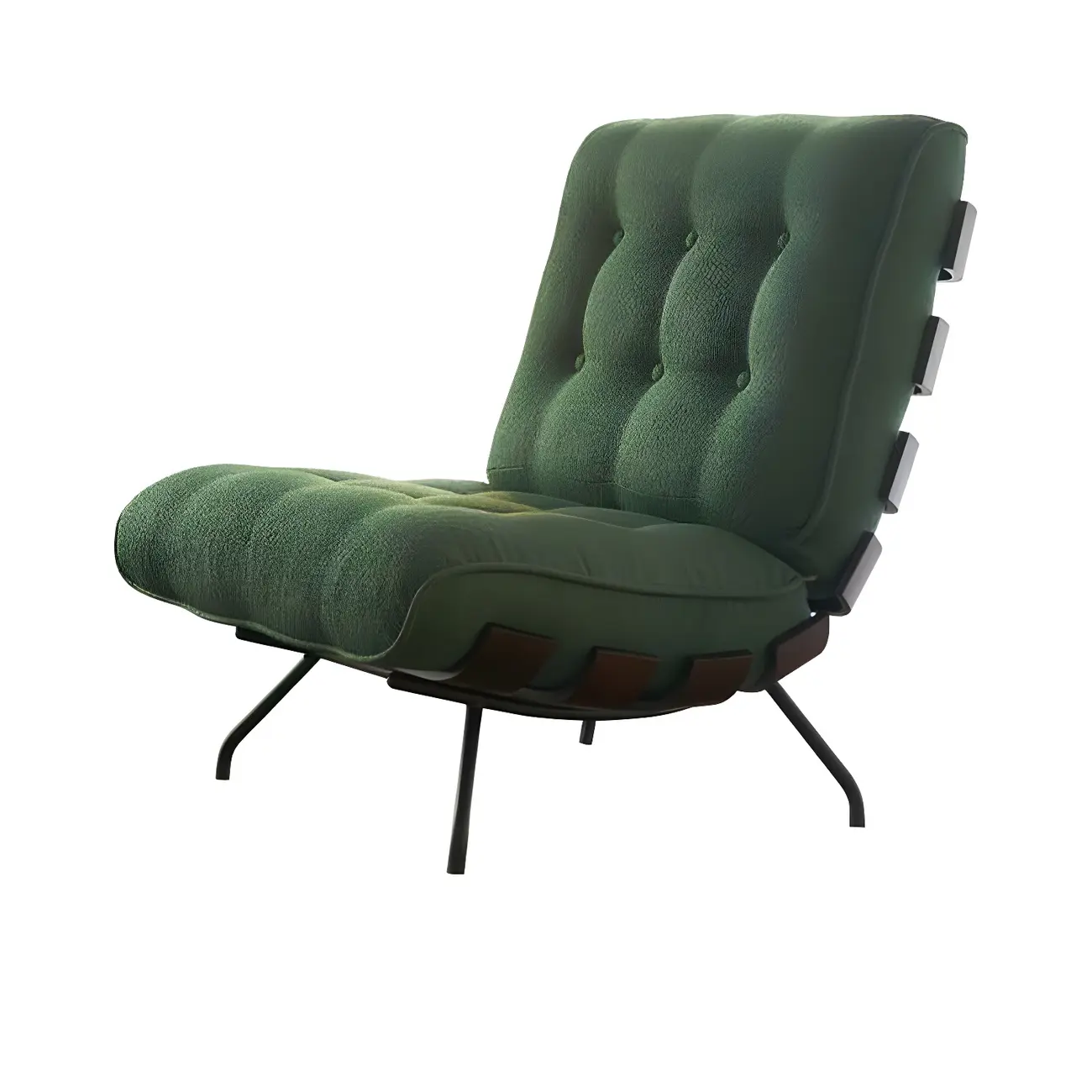 Traditional Tufted Mohair Reclining Accent Chair