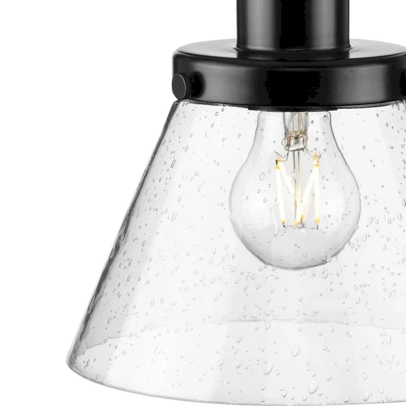 Hinton Collection One-Light Brushed Nickel Modern Farmhouse Pendant - 8 in x 8 in x 8.62 in