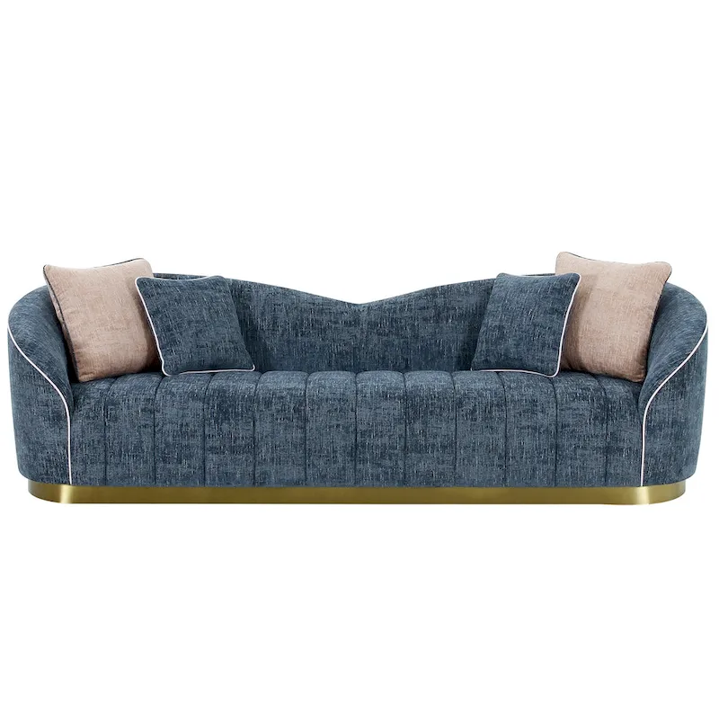 Modern Living Room Set Accent Armchair With Loveseat 4-Seater Sofa