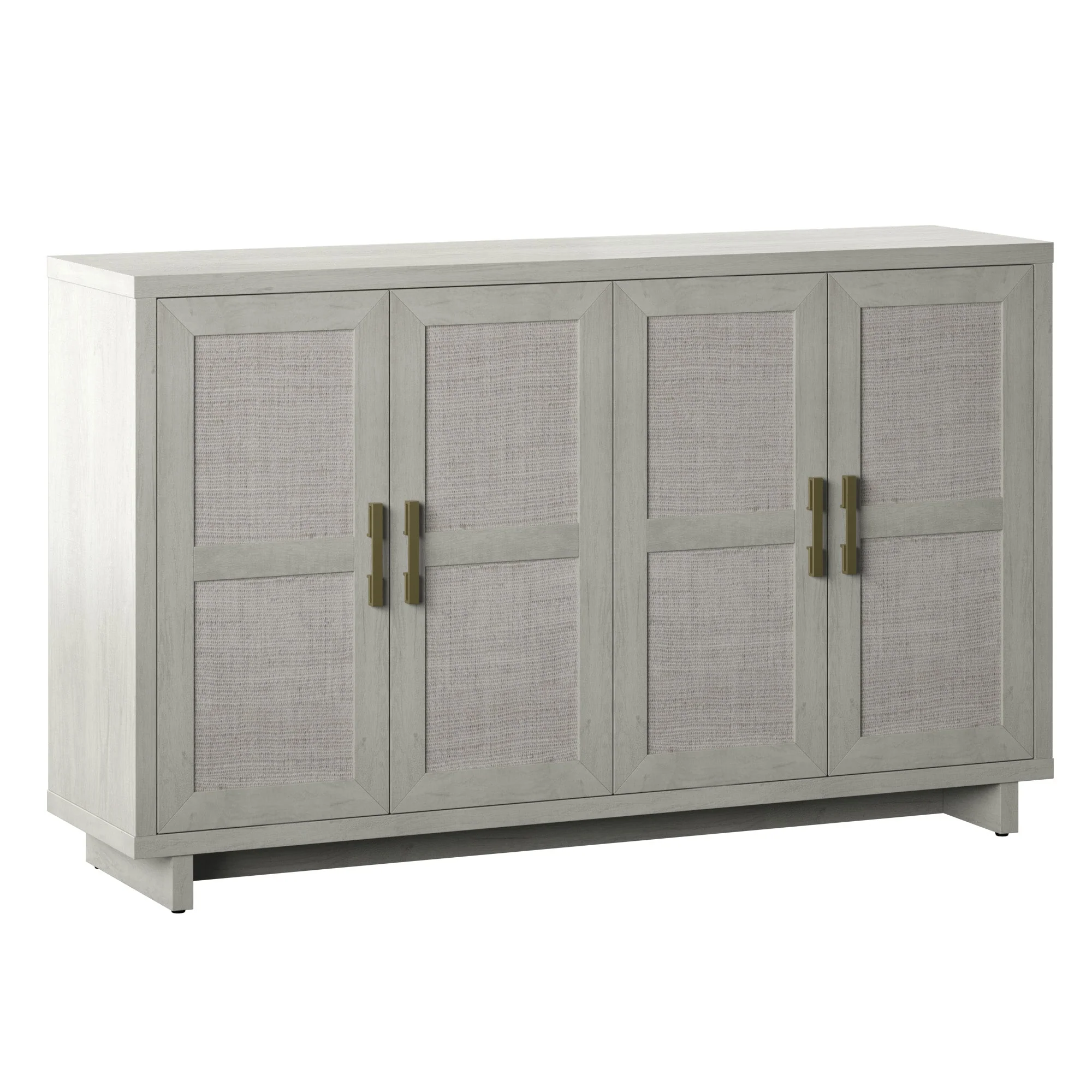 Boho Coastal Linen Design Buffet Sideboard with Shelving Storage