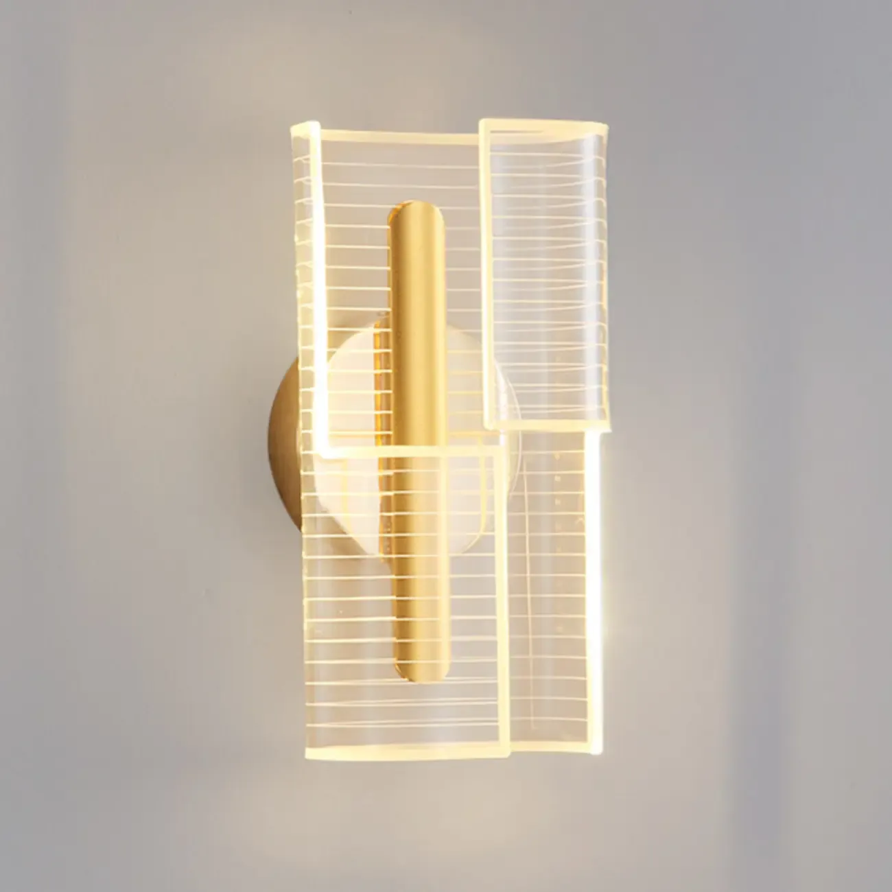 Modern Clear Acrylic Gold Ambient Wall Sconce