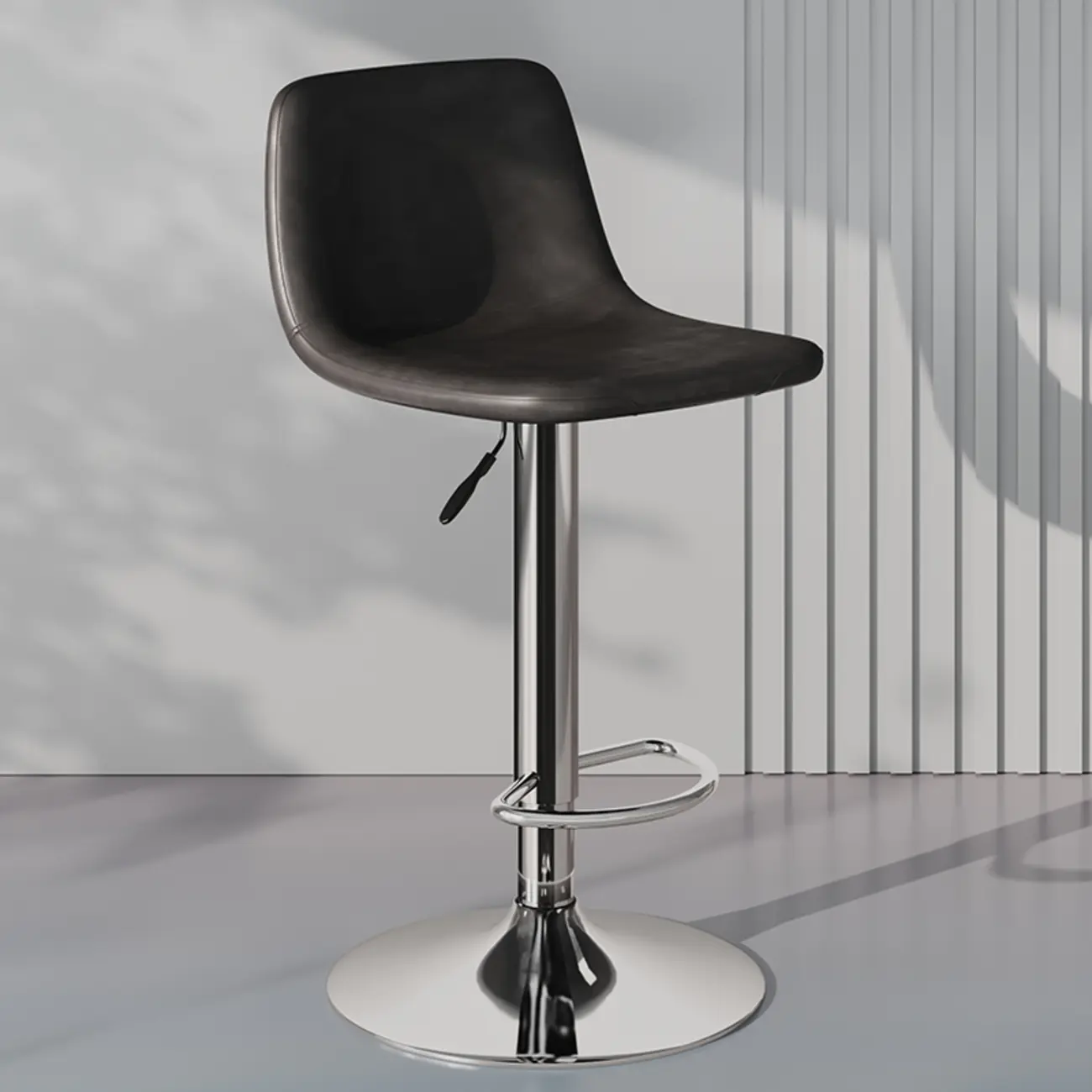 Modern Leather Swivel Bar Stool Adjustable Height