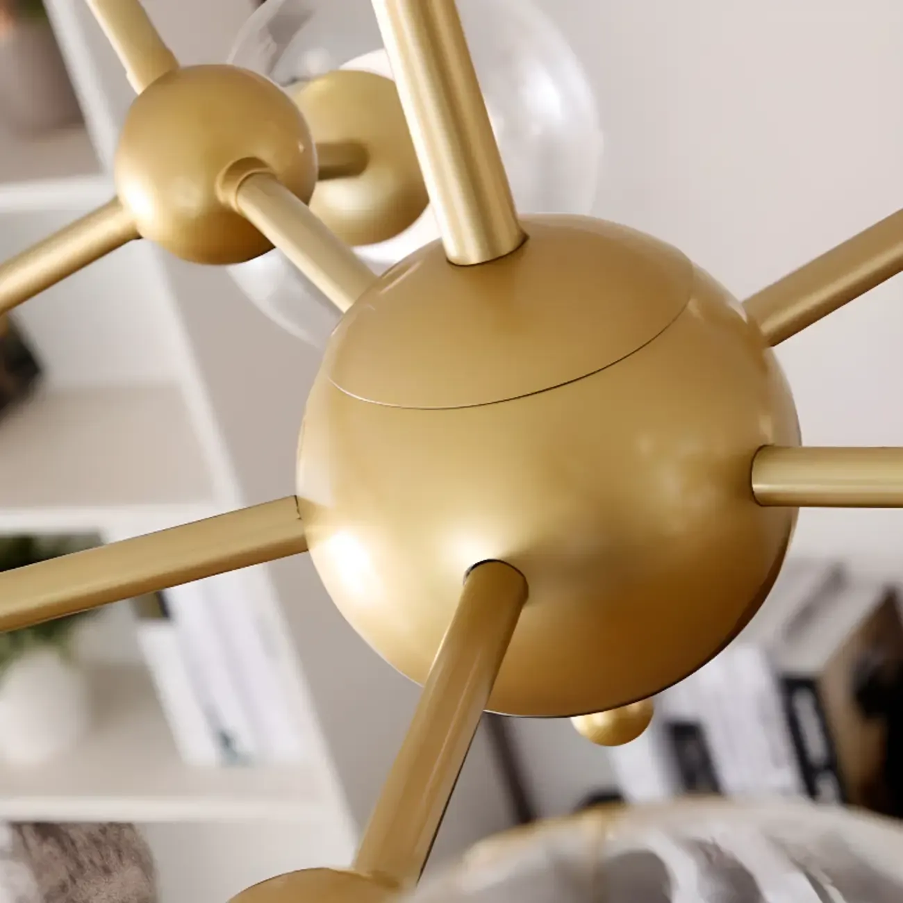 Modern Glass Globes LED Chandelier with Sputnik Design