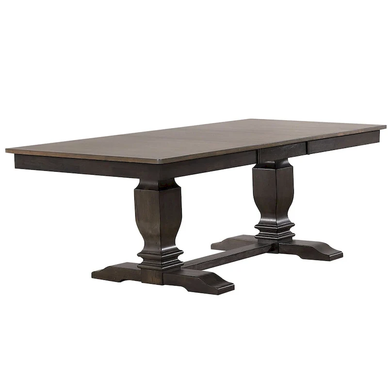 Double Transitional Pedestal Antiqued Grey Napoleon Back 7-Piece Set