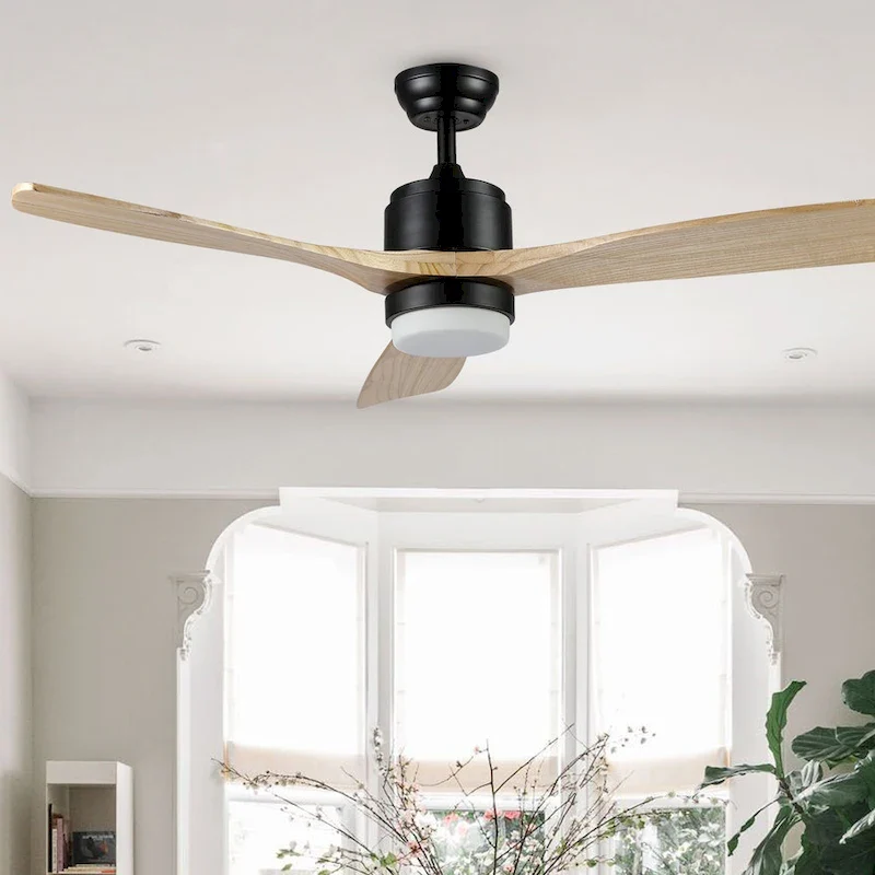 SAFAVIEH Lighting Pennie Coffee 3-Speed Led Ceiling Fan with Remote - 52  W x 52  L x 14.75 -19.75  H - Natural - 52Wx52Dx20H