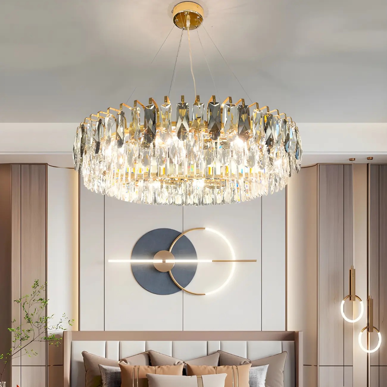 Elegant Modern Oval Clear Crystal Chandelier