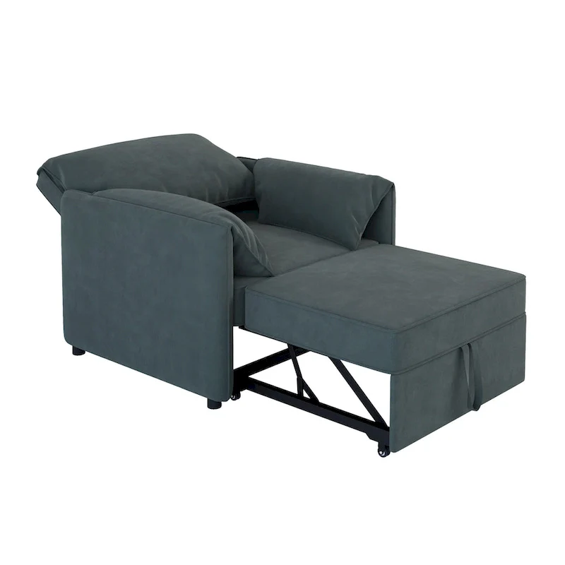 Roomfitters Convertible Sofa Bed, 3 in 1 Sleeper Chair with Adjustable Backrest and Thick Cushions, Linen Frame