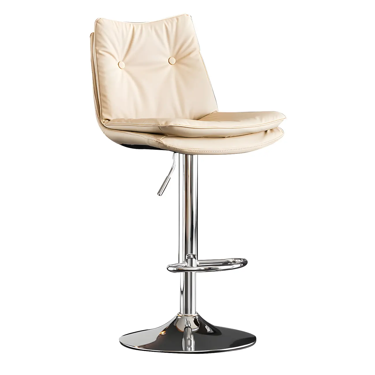Modern Adjustable Leather Swivel Bar Stools