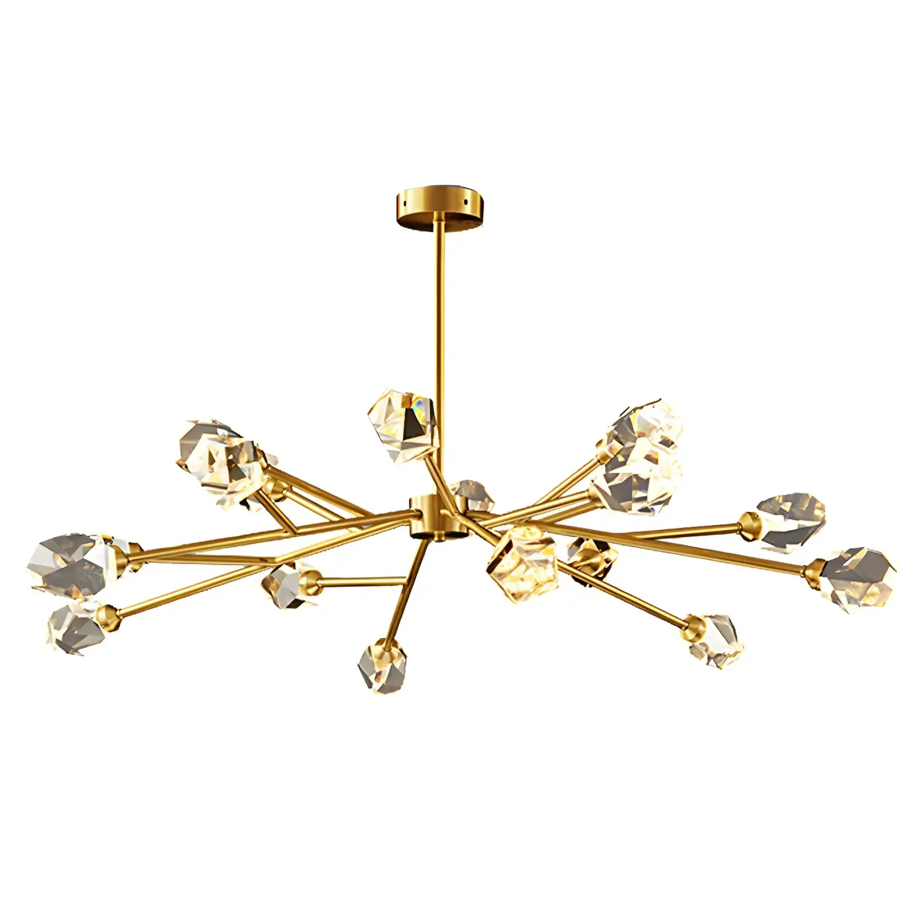 Modern Gold Sputnik Chandelier Crystal Shade
