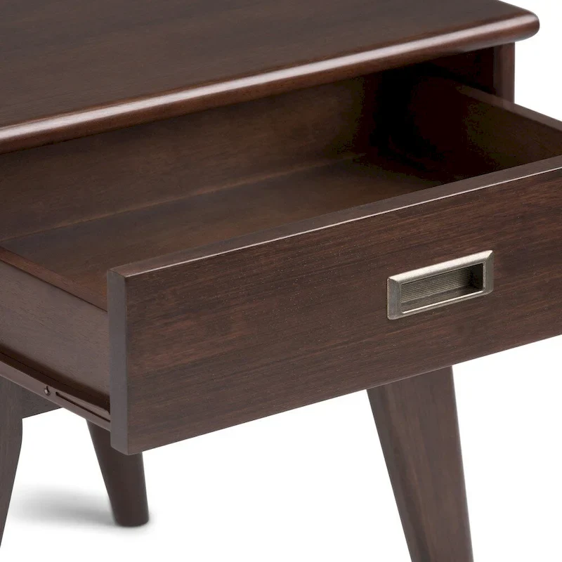 WYNDENHALL Tierney SOLID HARDWOOD 22 inch Wide Rectangle Mid Century Modern End Table - 22 W x 20 D x 22 H