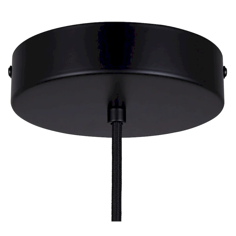 KELVIN 1 Light Integrated LED Matte Black and Gold Contemporary Pendant with Black Glass Shade