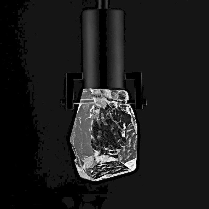 WINGBO 1-Light Modern Crystal Pendant Light Fixture Height Adjustable Hanging Light