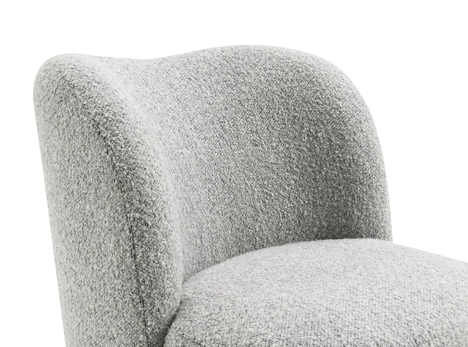 Curve Back Boucle Accent Chair with Ball Feet