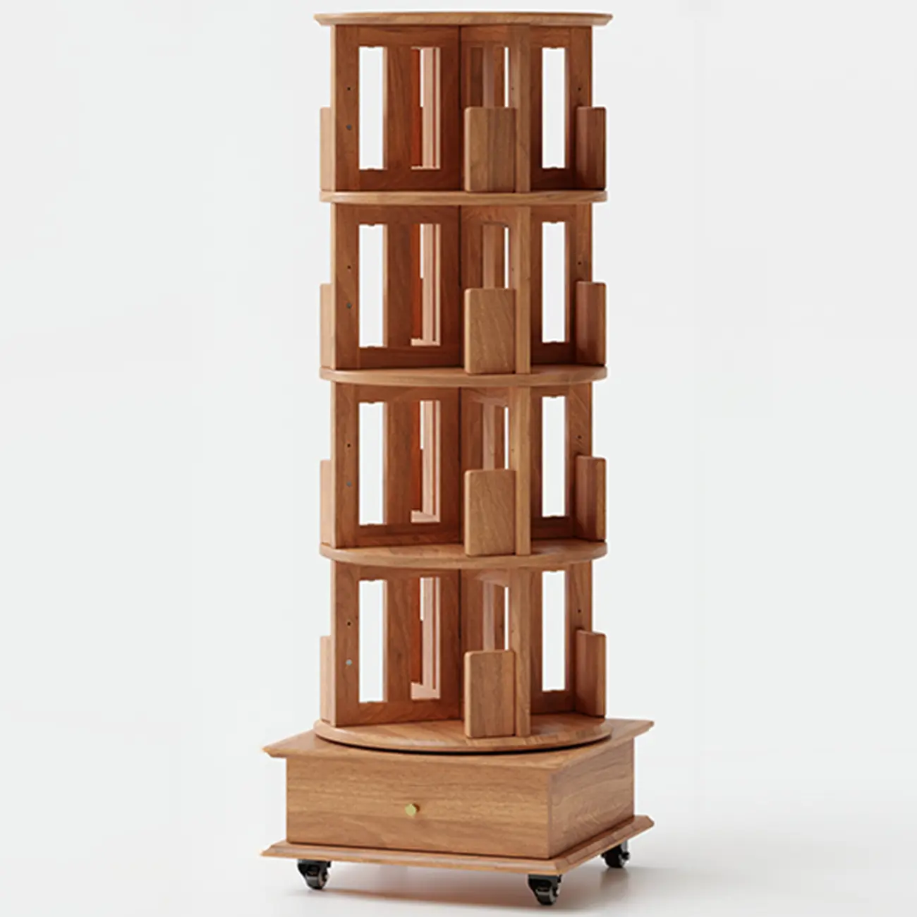 Wooden Vertical Narrow Rotating Bookcase