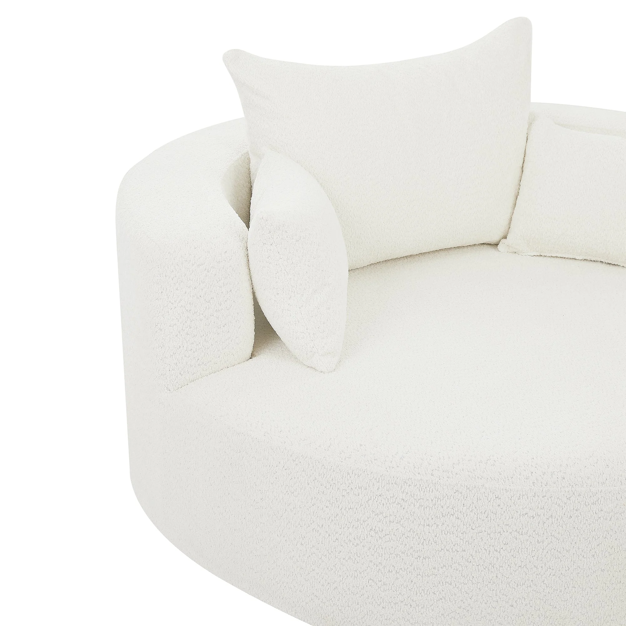 Walker Edison | 360¡ã Swivel Accent Round Sofa Chair with Pillows