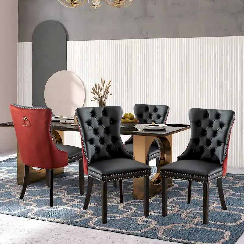 Modern Tufted Velvet Side Dining Chairs (Set of 4)