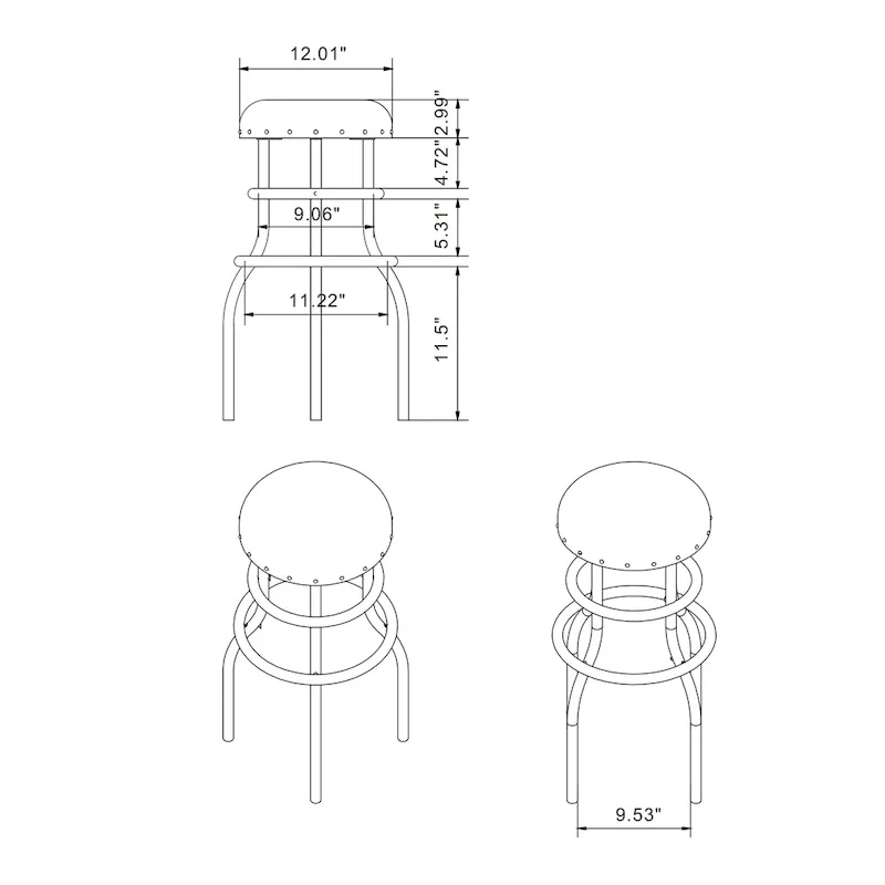 Vigo Rustic Bronze Metal Counter Height Barstool by Furniture of America