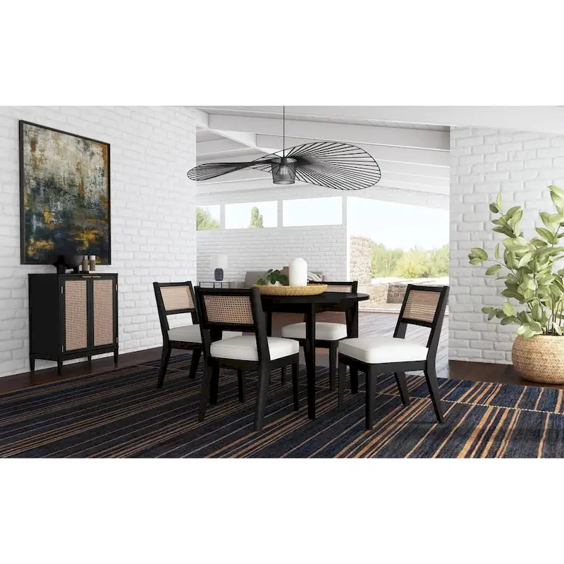 Brentwood Black Wood Round Dining Table