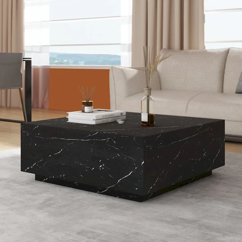 Faux Marble Square Coffee Table