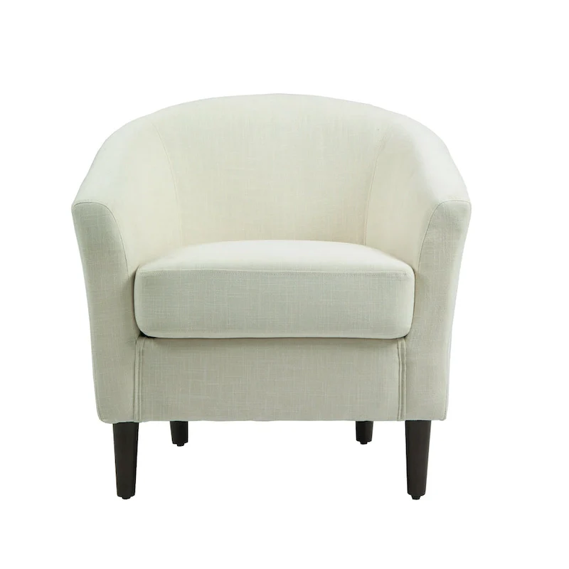 2 Set Modern Linen Barrel Accent Chairs Club Armchair