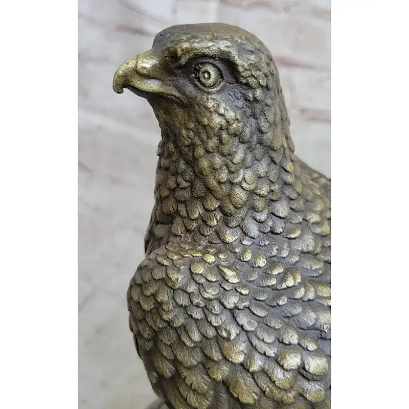 Guardian Eagle Hawk Bird Bronze Statue Sculpture Figure 12 Inches X 9 Inches