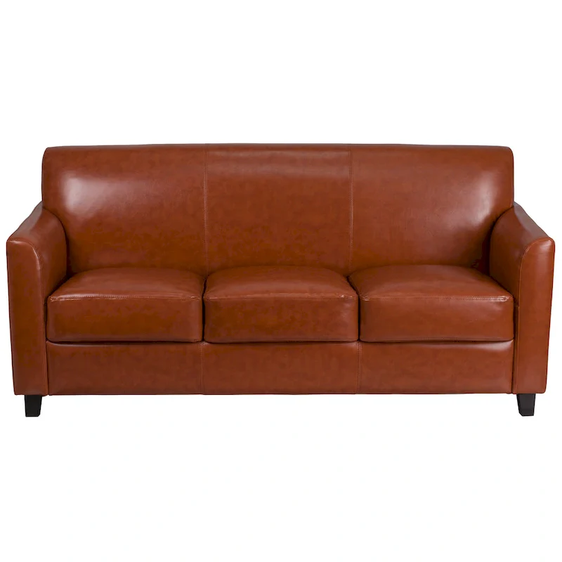 LeatherSoft Sofa with Clean Line Stitched Frame - 70W x 29D x 32.25H