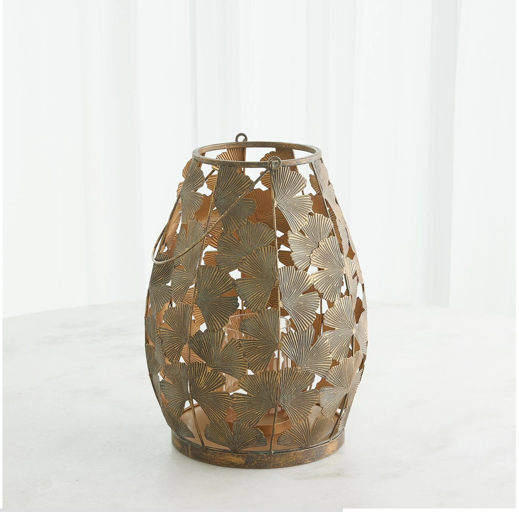 GINKGO LEAF LANTERNS-BRONZE