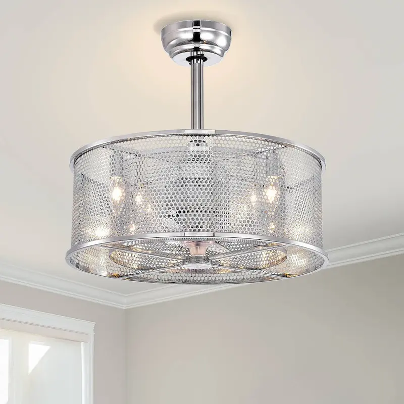 Cusp Barn 20  3 ABS Fan Blades Dual Shade Modern Ceiling Fan with Remote Control, Noiseless Reversible AC Motor for Bedroom