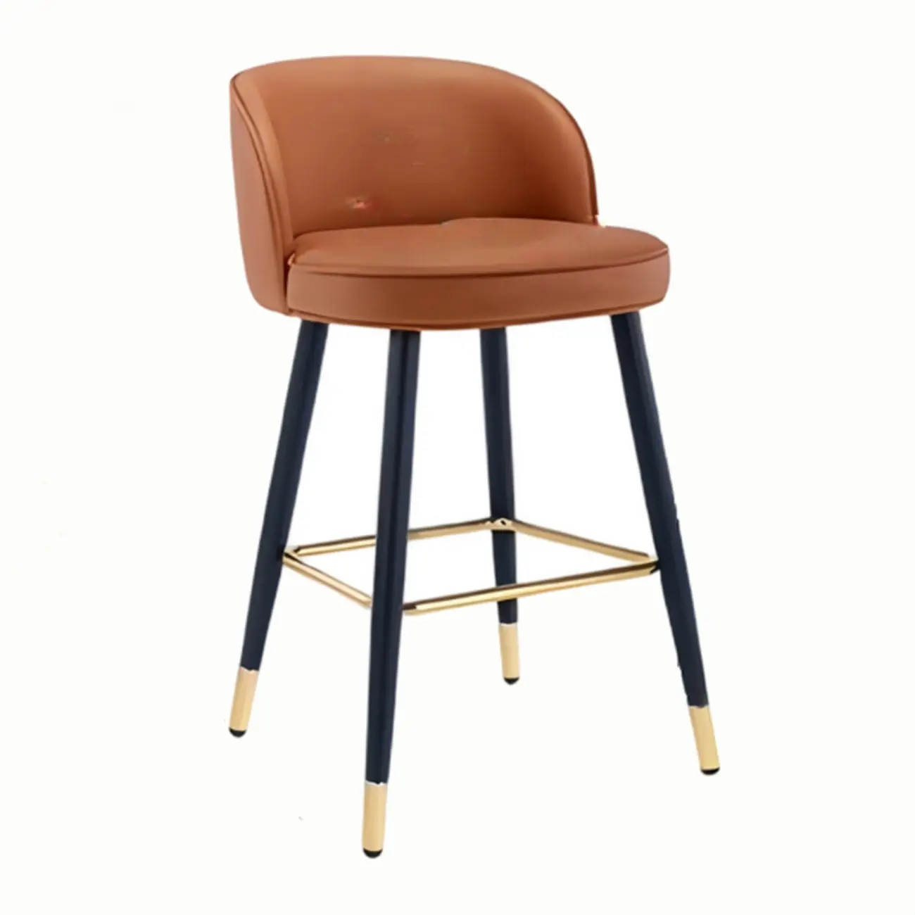 Counter Height Leather Bucket Glam Bar Stools
