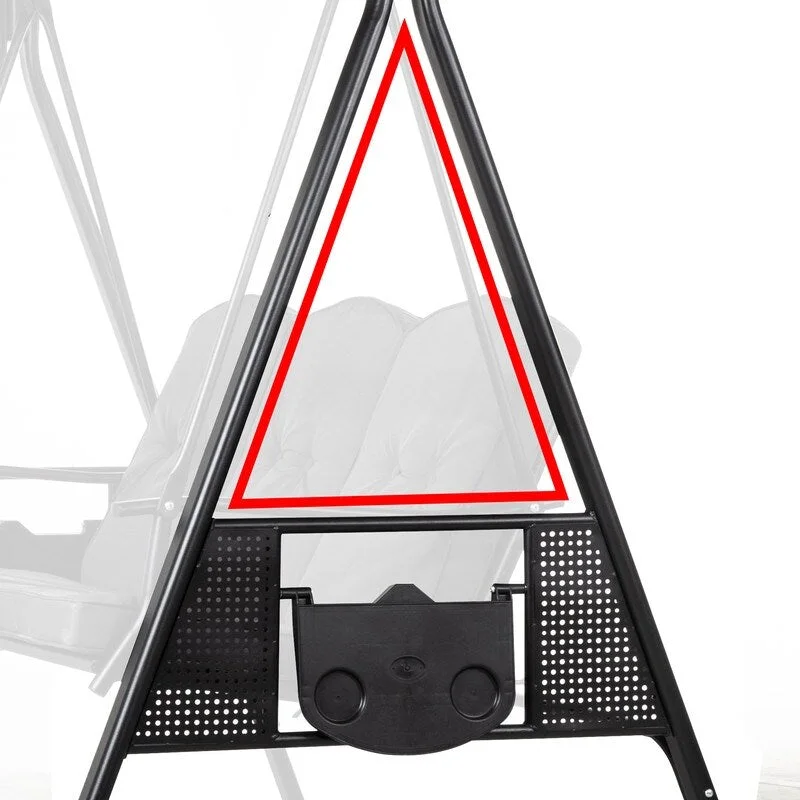 3-Person Metal Patio Swing with Canopy and Cushions - N/A