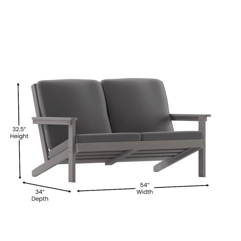 All-Weather Poly Resin Adirondack Loveseat & Cushions