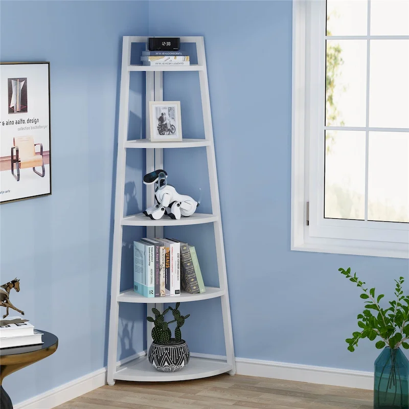 5 tier Bathroom Storage Shelf Tower Cabinet Corner Shelves