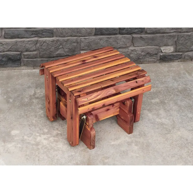 American Furniture Classics Model MM102 110 SOLID CEDAR ADIRONDACK Glider with Gliding Ottoman