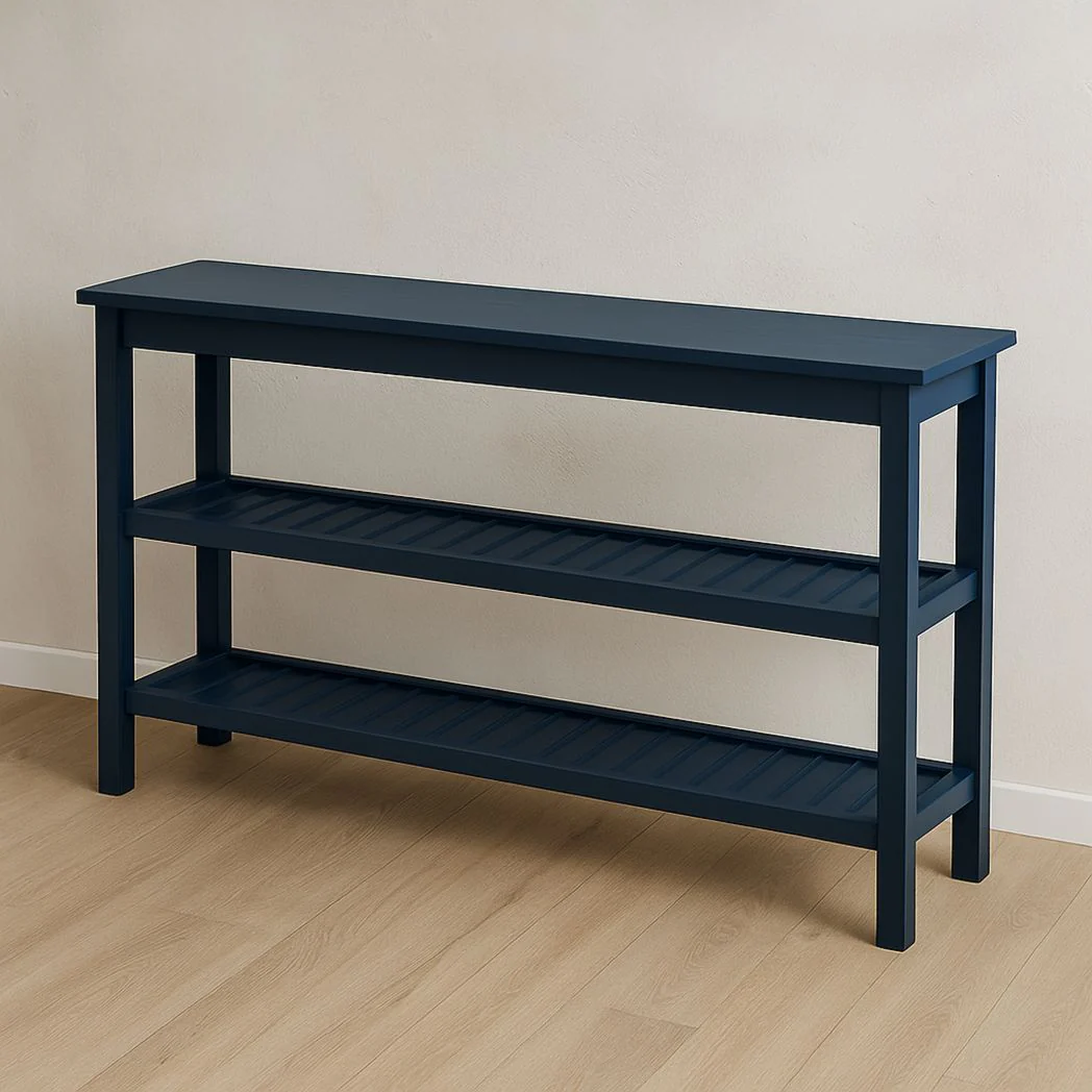 Étagère de rangement en bois 3 niveaux Bleu Foncé 120x30x90 cm