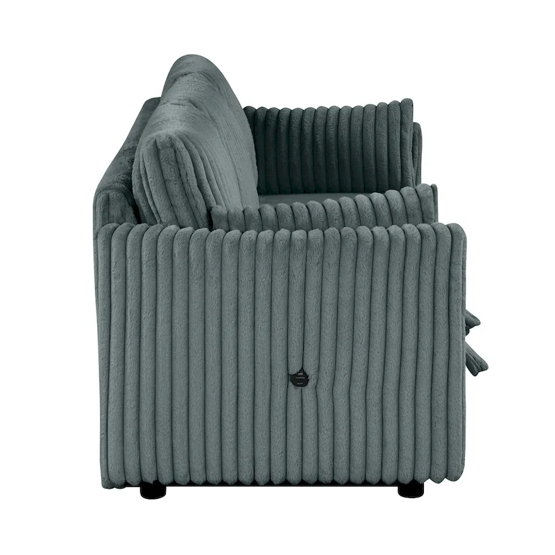 Modern Fabric Sleeper Sectional with USB and 2 pillows