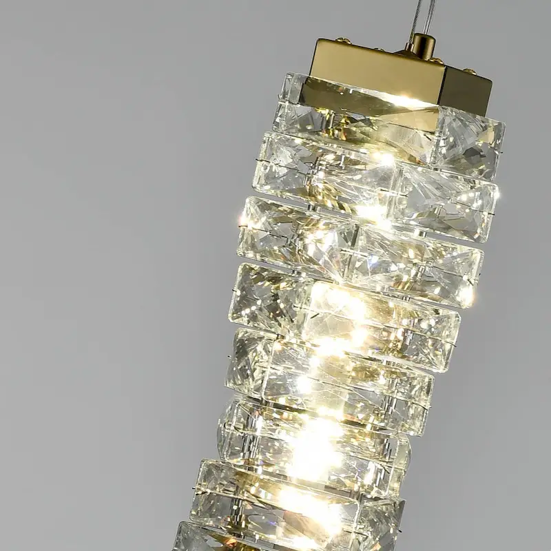 Burano Modern Mini Crystal Pendant Light Gold LED 8-Watt, 4000K - Brass