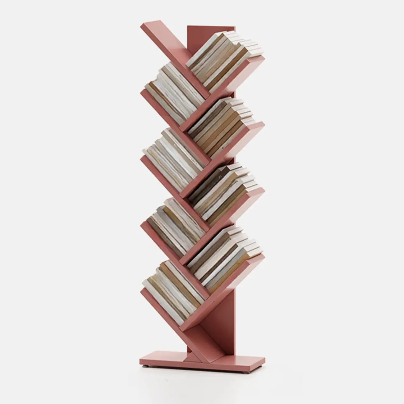 Black Wood Tree-Shaped Vertical Display Bookcase